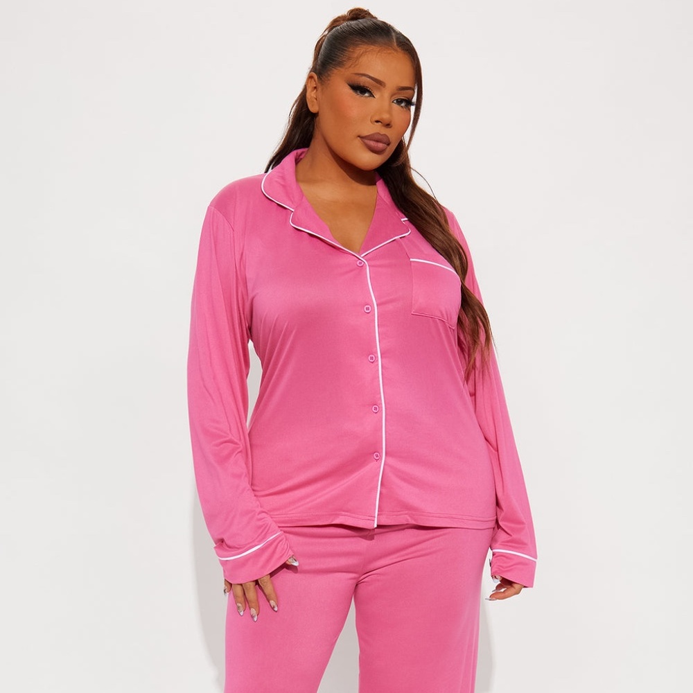 In The Morning PJ Pant Set - Hot Pink